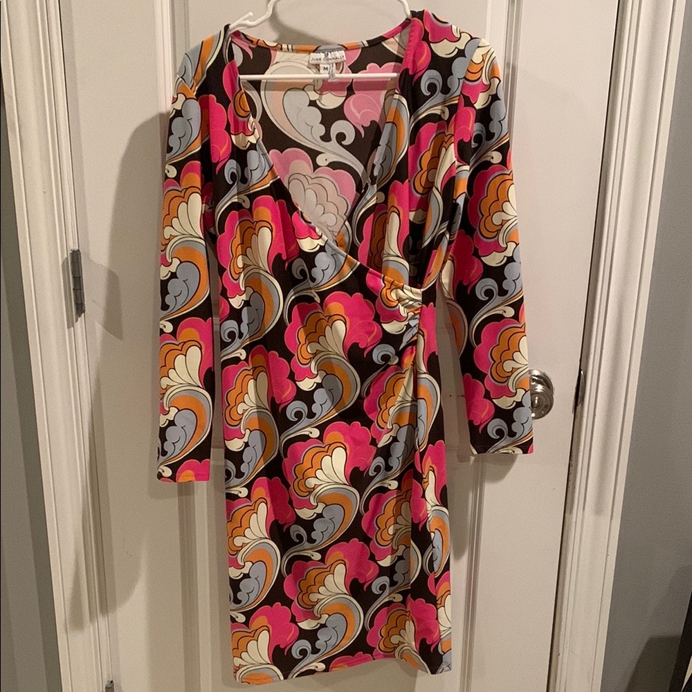 Jude Connolly Women’s Retro Swirl Faux Wrap Dress, Size M